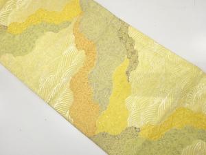 荒波に道長取り・華紋織り出し　袋帯